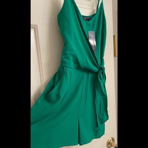 One Clothing Kelly Green Sleeveless faux front wrap jumper